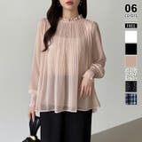 ライトピンク | ふわっと軽やかプリーツシアーブラウス シフォンブラウス ブラウス | COCOMOMO