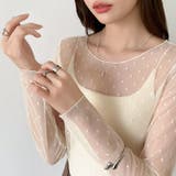 【大人が着たいハート柄】 ハート柄シアートップス クルーネック | COCOMOMO | 詳細画像6 