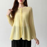 透け感でつくる、シアーペプラム シアーカーディガン ペプラムトップス | COCOMOMO | 詳細画像32 