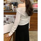 アシメギャザーオフショルトップス オフショルダー ワンショルダー | COCOMOMO | 詳細画像16