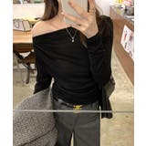 アシメギャザーオフショルトップス オフショルダー ワンショルダー | COCOMOMO | 詳細画像17