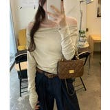 アシメギャザーオフショルトップス オフショルダー ワンショルダー | COCOMOMO | 詳細画像3