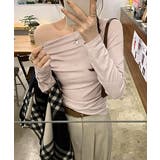 アシメギャザーオフショルトップス オフショルダー ワンショルダー | COCOMOMO | 詳細画像7