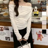 ホワイト | アシメギャザーオフショルトップス オフショルダー ワンショルダー | COCOMOMO