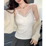 レーストリムカップ付きキャミソール レースキャミソール カップ付き | COCOMOMO | 詳細画像8