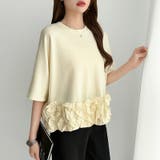 [どこから見ても大人可愛い]フリルドッキングトップス 裾フリル tシャツ | COCOMOMO | 詳細画像11 