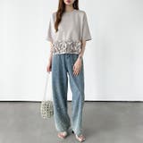 [どこから見ても大人可愛い]フリルドッキングトップス 裾フリル tシャツ | COCOMOMO | 詳細画像45 