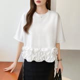 [どこから見ても大人可愛い]フリルドッキングトップス 裾フリル tシャツ | COCOMOMO | 詳細画像29 