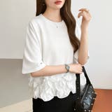 [どこから見ても大人可愛い]フリルドッキングトップス 裾フリル tシャツ | COCOMOMO | 詳細画像31 