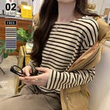 ブラック.ベージュ | 大人ラフが完成するボーダーロンT ボーダーカットソー ボーダーT | COCOMOMO
