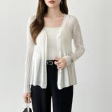 【オンオフ寄り添うとろみシアー】ペプラムカーディガン シアーカーディガン シアー | COCOMOMO | 詳細画像2 