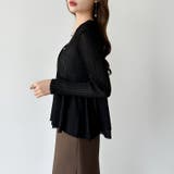 【オンオフ寄り添うとろみシアー】ペプラムカーディガン シアーカーディガン シアー | COCOMOMO | 詳細画像24 