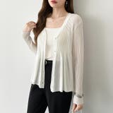 【オンオフ寄り添うとろみシアー】ペプラムカーディガン シアーカーディガン シアー | COCOMOMO | 詳細画像3 