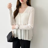 【オンオフ寄り添うとろみシアー】ペプラムカーディガン シアーカーディガン シアー | COCOMOMO | 詳細画像5 