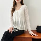 【オンオフ寄り添うとろみシアー】ペプラムカーディガン シアーカーディガン シアー | COCOMOMO | 詳細画像8 