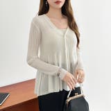 【オンオフ寄り添うとろみシアー】ペプラムカーディガン シアーカーディガン シアー | COCOMOMO | 詳細画像9 