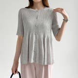 【涼しげシアー×ペプラム】 ペプラムカーディガン シアーカーディガン | COCOMOMO | 詳細画像17 