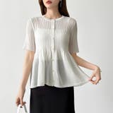 【涼しげシアー×ペプラム】 ペプラムカーディガン シアーカーディガン | COCOMOMO | 詳細画像2 