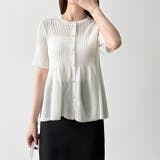 【涼しげシアー×ペプラム】 ペプラムカーディガン シアーカーディガン | COCOMOMO | 詳細画像9 