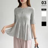 グレー | 【涼しげシアー×ペプラム】 ペプラムカーディガン シアーカーディガン | COCOMOMO