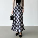 艶めくチェック柄マーメイド チェックスカート マーメイドスカート | COCOMOMO | 詳細画像12 