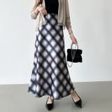 艶めくチェック柄マーメイド チェックスカート マーメイドスカート | COCOMOMO | 詳細画像17 