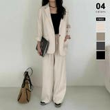 アイボリー | 大人のこなれ感 セットアップ パンツスーツ | COCOMOMO