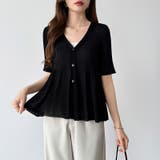 Vネックペプラムシアーカーディガン ペプラムカーディガン サマーニット | COCOMOMO | 詳細画像19 