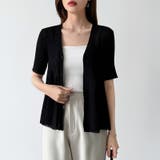 Vネックペプラムシアーカーディガン ペプラムカーディガン サマーニット | COCOMOMO | 詳細画像22 