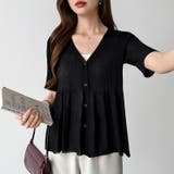 Vネックペプラムシアーカーディガン ペプラムカーディガン サマーニット | COCOMOMO | 詳細画像25 