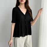 Vネックペプラムシアーカーディガン ペプラムカーディガン サマーニット | COCOMOMO | 詳細画像27 