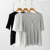 Vネックペプラムシアーカーディガン ペプラムカーディガン サマーニット | COCOMOMO | 詳細画像28 