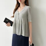 Vネックペプラムシアーカーディガン ペプラムカーディガン サマーニット | COCOMOMO | 詳細画像6 