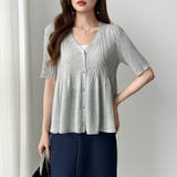 Vネックペプラムシアーカーディガン ペプラムカーディガン サマーニット | COCOMOMO | 詳細画像7 