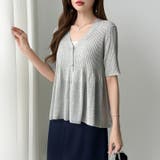 Vネックペプラムシアーカーディガン ペプラムカーディガン サマーニット | COCOMOMO | 詳細画像8 