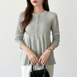 リブ×ペプラムのシアーカーディガン ペプラムカーディガン カーディガン | COCOMOMO | 詳細画像10 