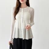 リブ×ペプラムのシアーカーディガン ペプラムカーディガン カーディガン | COCOMOMO | 詳細画像12 