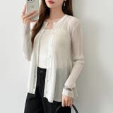 リブ×ペプラムのシアーカーディガン ペプラムカーディガン カーディガン | COCOMOMO | 詳細画像16 