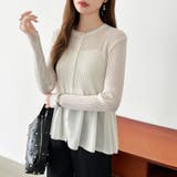 リブ×ペプラムのシアーカーディガン ペプラムカーディガン カーディガン | COCOMOMO | 詳細画像20 