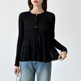 リブ×ペプラムのシアーカーディガン ペプラムカーディガン カーディガン | COCOMOMO | 詳細画像21 