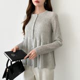 リブ×ペプラムのシアーカーディガン ペプラムカーディガン カーディガン | COCOMOMO | 詳細画像3 