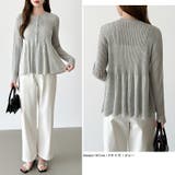 リブ×ペプラムのシアーカーディガン ペプラムカーディガン カーディガン | COCOMOMO | 詳細画像4 