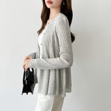 リブ×ペプラムのシアーカーディガン ペプラムカーディガン カーディガン | COCOMOMO | 詳細画像7 