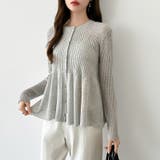 リブ×ペプラムのシアーカーディガン ペプラムカーディガン カーディガン | COCOMOMO | 詳細画像8 