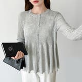 リブ×ペプラムのシアーカーディガン ペプラムカーディガン カーディガン | COCOMOMO | 詳細画像9 