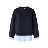 ちら見せストライプレイヤード風トップス スウェット ビジューリボン | COCOMOMO | 詳細画像14