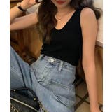 【インナーにもトップスにも】前後2wayリブタンクトップ タンクトップ Vネック | COCOMOMO | 詳細画像11 