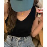 【インナーにもトップスにも】前後2wayリブタンクトップ タンクトップ Vネック | COCOMOMO | 詳細画像12 