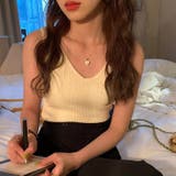 【インナーにもトップスにも】前後2wayリブタンクトップ タンクトップ Vネック | COCOMOMO | 詳細画像31 