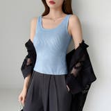 【インナーにもトップスにも】前後2wayリブタンクトップ タンクトップ Vネック | COCOMOMO | 詳細画像31 